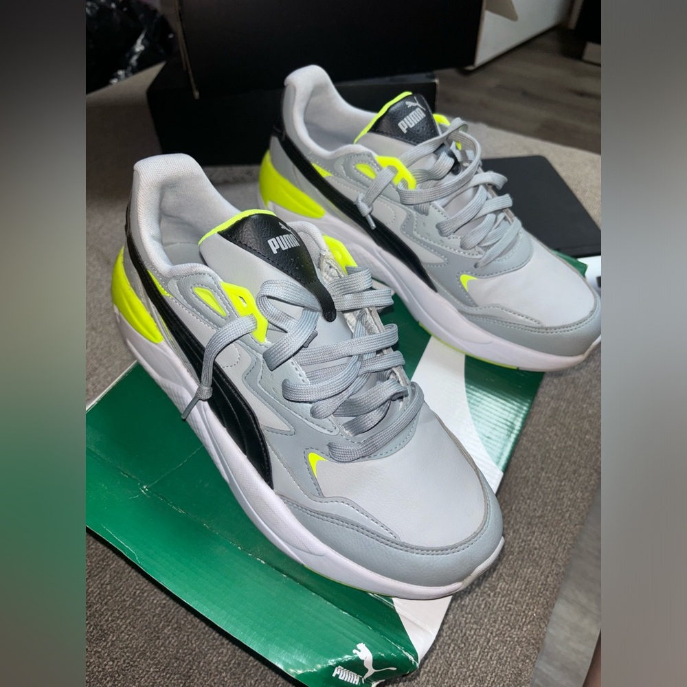 Puma Mens Grey & Neon Green X-Ray Speed Sl Lace Up Sneaker